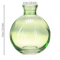 Produkt Małe wazony szklane, wazony mini w kształcie cebulek, zielone, Ø7,5cm, wys.9cm, 6 sztuk