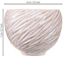 Produkt Małe ceramiczne miseczki w różowym spiralnym dekorze Ø9cm 4szt