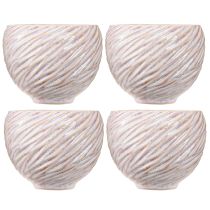 Produkt Małe ceramiczne miseczki w różowym spiralnym dekorze Ø9cm 4szt