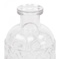 Mały szklany wazon wazon w romby szkło przezroczyste wys. 12,5 cm 6szt
