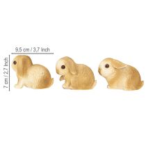 Produkt Mały Zając Wielkanocny Dekoracja Króliczek Polyresin 9×6×6.5cm 3szt