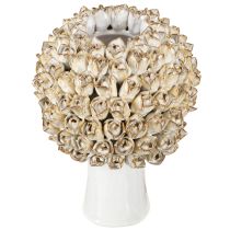 Produkt Wazon Głowa Ceramiczny Wazon z Różami Biały Brąz Ø19cm H2.5cm