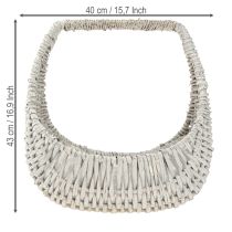 Produkt Koszyk z rączką, wiklinowy, sprany szary, wys. 43/34/27 cm, zestaw 3 szt.