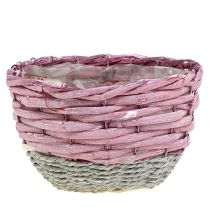 Kosz okrągły zestaw 3 szt Ø14cm - 24cm różowy, naturalny