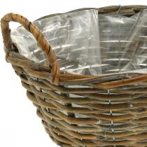 Produkt Doniczka, kosz z uchwytami Shabby Chic Natural, myty na biało W14cm Ø30cm