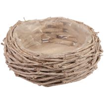 Kosz wiklinowy Kosz na rośliny myty na biało Ø25cm W11cm
