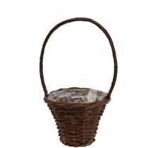 Kosz pleciony z rączką Kosz na rośliny Koszyk ozdobny Ø20×W15cm