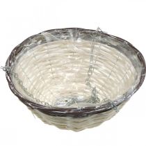Produkt Kosz wiszący, miska na rośliny do zawieszenia biały, brązowy, shabby chic Ø31,5cm