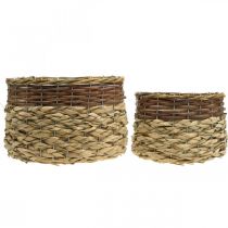 Produkt Wiklinowy Kosz Naturalny Wiklinowy Miska Roślinna Naturalny L30/22cm W20/17cm Zestaw 2