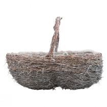 Kosz z uchwytem Kosz na rośliny bielony 40/34/27 cm, zestaw 3 szt
