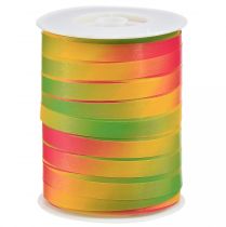 Wstążka do curlingu kolorowa gradientowa wstążka prezentowa zielona, żółta, różowa 10mm 250m