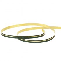 Produkt Wstążka prezentowa do curlingu zielona ze złotymi paskami 5mm 250m