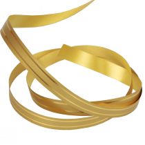 Produkt Wstążka prezentowa do curlingu złota ze złotymi paskami 10mm 250m