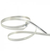Produkt Wstążka prezentowa do curlingu biała w srebrne paski 5mm 250m