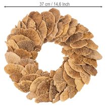 Produkt Wianek z grzybów drzewnych, kolor naturalny, do dekoracji drzwi lub ściany, 37 cm