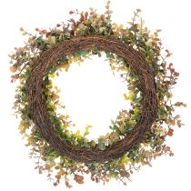 Produkt Sztuczny wianek eukaliptusowy, dekoracja jesienna, okrągły, 45 cm