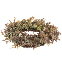Produkt Sztuczny wianek eukaliptusowy, dekoracja jesienna, okrągły, 45 cm
