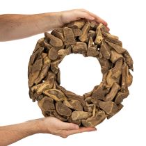 Produkt Wieniec dekoracyjny z naturalnych kawałków drewna, okrągły, 35cm