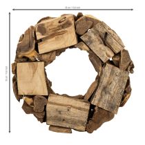 Produkt Wieniec dekoracyjny z naturalnych kawałków drewna, okrągły, 35cm