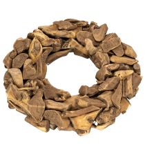 Produkt Wieniec dekoracyjny z naturalnych kawałków drewna, okrągły, 35cm