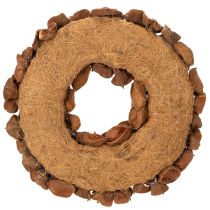 Produkt Wieniec z suszonego lotosu, dekoracyjny wianek na drzwi, 35 cm