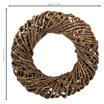 Produkt Wieniec dekoracyjny z gałązek naturalnych, wianek rattanowy, okrągły, duży, 45cm.