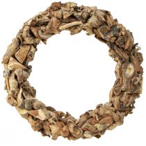Produkt Wieniec z drewna korzeniowego naturalny drewniany wieniec rustykalny dekoracja stołu Ø40cm