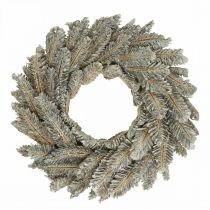 Deco Wieniec Wieniec Adwentowy Stożek Wieniec Adwentowy Wieniec Drzwiowy Biały, Brokat Ø35cm
