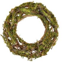 Wianek naturalny wianek drewniany wianek gałązki mchu brokat Ø40cm