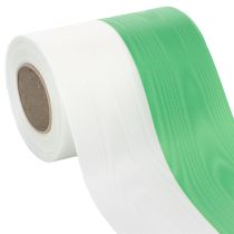 Produkt Wstążka do wieńca Moiré 125 mm x 25 m w kolorze zielonym i białym, wstążka taftowa, wstążka narodowa, wstążka dekoracyjna