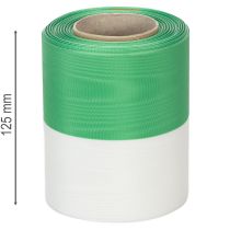 Produkt Wstążka do wieńca Moiré 125 mm x 25 m w kolorze zielonym i białym, wstążka taftowa, wstążka narodowa, wstążka dekoracyjna