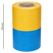 Produkt Wstążki do wieńców Moiré 150 mm w kolorze niebieskim i żółtym - najwyższej jakości wstążka żałobna i dekoracyjna, na uroczystości, wstążka kokardka