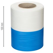 Produkt Wstążka do wieńca Moiré Blue and White 125 mm – Wysokiej jakości wstążka żałobna i dekoracyjna, wstążka narodowa o eleganckim wyglądzie, rolka 25 m