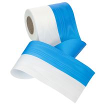 Produkt Wstążka do wieńca Moiré Blue and White 125 mm – Wysokiej jakości wstążka żałobna i dekoracyjna, wstążka narodowa o eleganckim wyglądzie, rolka 25 m