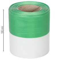 Produkt Zielono-biała wstążka do wieńca z mory, 100 mm x 25 m - wstążka narodowa, wiązanie z tafty, wstążka kokardka, wstążka ozdobna