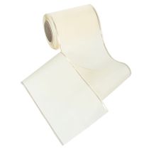 Produkt Kremowa wstążka do wieńca ze złotą krawędzią, supersatynowa, szerokość 125 mm, długość 25 m – wodoodporna, idealna do druku komputerowego i przyjazna dla środowiska