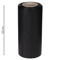 Produkt Czarna wstążka do wieńców 200mm 25m do florystyki pogrzebowej, odporna na warunki atmosferyczne i nadająca się do zadruku