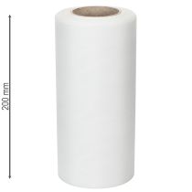 Produkt Biała wstążka do wieńca, szerokość 200 mm, rolka 25 m, wstążka żałobna, wstążka kokardka, wstążka dekoracyjna do florystyki pogrzebowej i na inne okazje