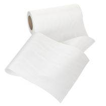 Produkt Biała wstążka do wieńca, szerokość 200 mm, rolka 25 m, wstążka żałobna, wstążka kokardka, wstążka dekoracyjna do florystyki pogrzebowej i na inne okazje