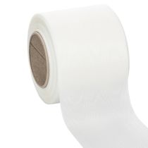 Produkt Biała wstążka do wieńców, wysokiej jakości, 75 mm x 25 m - dekoracyjna wstążka do florystyki i usług pogrzebowych, idealna do nadruku.