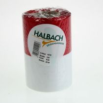 Produkt Wstążka do wieńca Moiré, wstążka żałobna biało-czerwona, wstążka dekoracyjna 150 mm, wstążka pamiątkowa żałobna kwiat, tafta octanowa 25 m