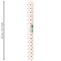 Produkt Biała krepa z sercami Kwiaciarnia Naleśnikowa Dzień Matki Czerwony, Biały 50×250cm