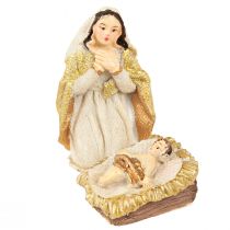 Produkt Zestaw figurek do szopki 8 figurek ręcznie malowanych w kolorze kremowego złota 6-12,5cm