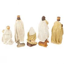 Produkt Zestaw figurek do szopki 8 figurek ręcznie malowanych w kolorze kremowego złota 6-12,5cm