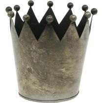 Produkt Dekoracyjna korona w stylu antycznym, szara metalowa dekoracja stołu Ø15cm W15cm