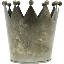 Produkt Dekoracyjna korona w stylu antycznym, szara metalowa dekoracja stołu Ø15cm W15cm