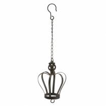 Produkt Metalowa korona do zawieszenia z haczykiem rdzawy brąz Ø11cm W17cm