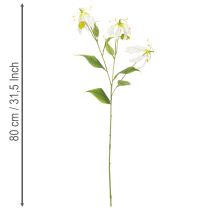 Produkt Sztuczny kwiat Gloriosa, biały i żółty, elegancka gałązka kwitnąca do dekoracji, 80 cm, 3 sztuki