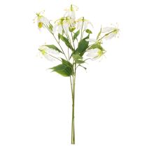 Produkt Sztuczny kwiat Gloriosa, biały i żółty, elegancka gałązka kwitnąca do dekoracji, 80 cm, 3 sztuki