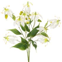Produkt Sztuczny kwiat Gloriosa, biały i żółty, elegancka gałązka kwitnąca do dekoracji, 80 cm, 3 sztuki